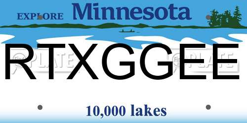 RTXGGEE Minnesota License Plate