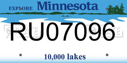 RU07096 Minnesota License Plate