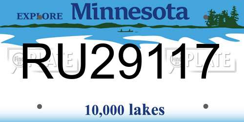 RU29117 Minnesota License Plate