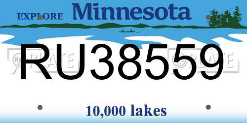 RU38559 Minnesota License Plate