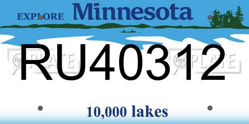 RU40312 Minnesota License Plate