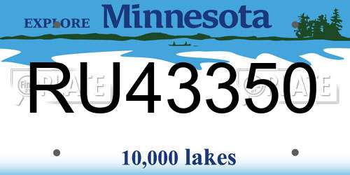 RU43350 Minnesota License Plate