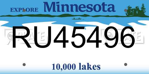 RU45496 Minnesota License Plate