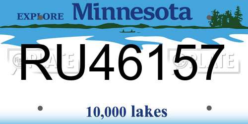 RU46157 Minnesota License Plate