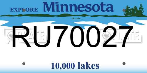 RU70027 Minnesota License Plate