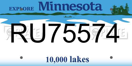 RU75574 Minnesota License Plate