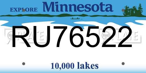 RU76522 Minnesota License Plate