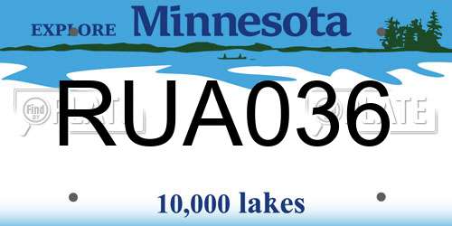 RUA036 Minnesota License Plate