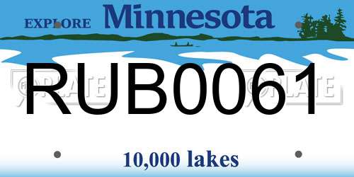 RUB0061 Minnesota License Plate