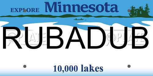 RUBADUB Minnesota License Plate