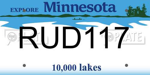 RUD117 Minnesota License Plate
