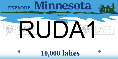 RUDA1 Minnesota License Plate