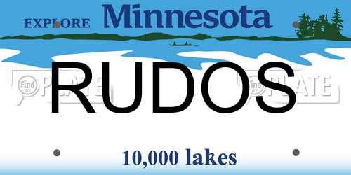 RUDOS Minnesota License Plate