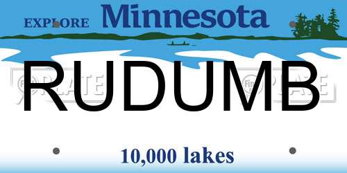RUDUMB Minnesota License Plate