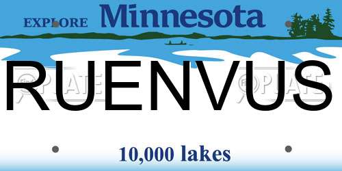 RUENVUS Minnesota License Plate