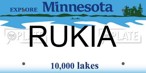 RUKIA Minnesota License Plate