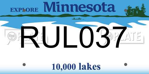 RUL037 Minnesota License Plate
