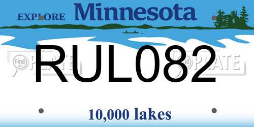 RUL082 Minnesota License Plate
