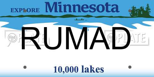 RUMAD Minnesota License Plate