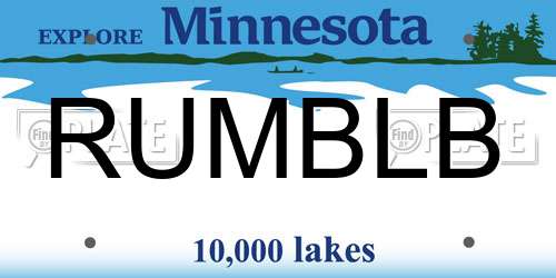 RUMBLB Minnesota License Plate