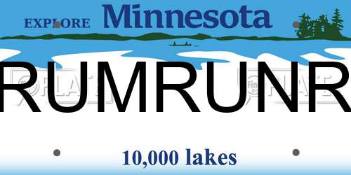 RUMRUNR Minnesota License Plate
