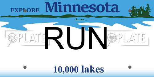 RUN Minnesota License Plate