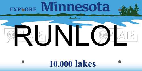 RUNLOL Minnesota License Plate