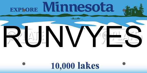 RUNVYES Minnesota License Plate