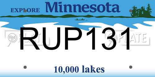 RUP131 Minnesota License Plate