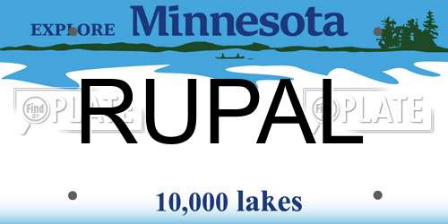 RUPAL Minnesota License Plate
