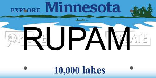RUPAM Minnesota License Plate
