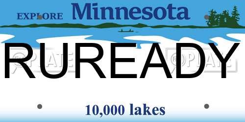 RUREADY Minnesota License Plate