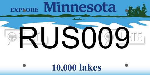 RUS009 Minnesota License Plate