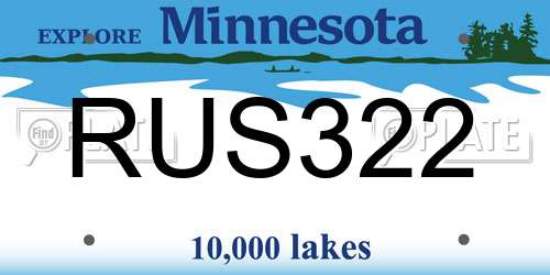 RUS322 Minnesota License Plate