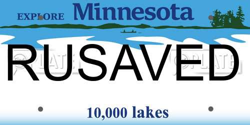 RUSAVED Minnesota License Plate