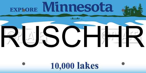 RUSCHHR Minnesota License Plate