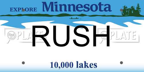 RUSH Minnesota License Plate
