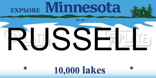RUSSELL Minnesota License Plate
