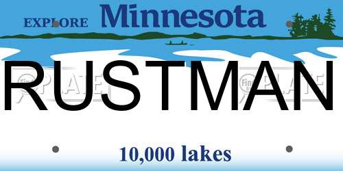 RUSTMAN Minnesota License Plate