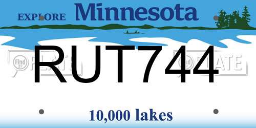 RUT744 Minnesota License Plate