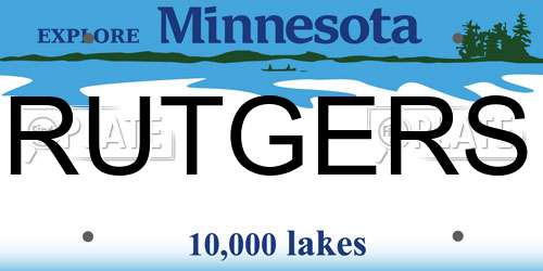 RUTGERS Minnesota License Plate