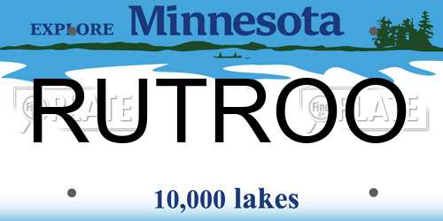 RUTROO Minnesota License Plate