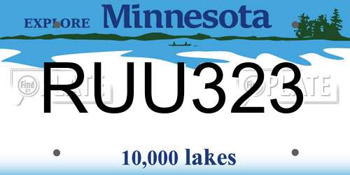 RUU323 Minnesota License Plate