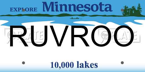 RUVROO Minnesota License Plate