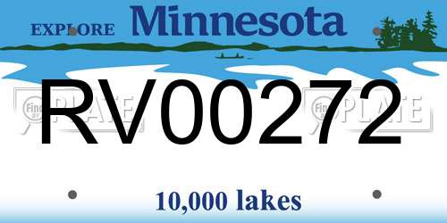 RV00272 Minnesota License Plate