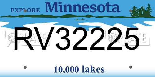 RV32225 Minnesota License Plate