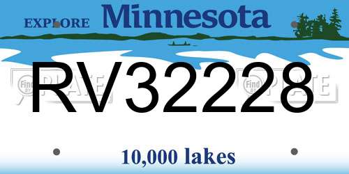 RV32228 Minnesota License Plate
