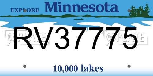 RV37775 Minnesota License Plate