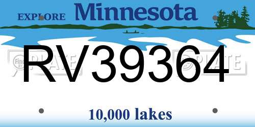RV39364 Minnesota License Plate