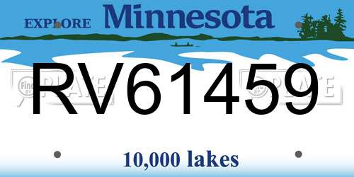 RV61459 Minnesota License Plate